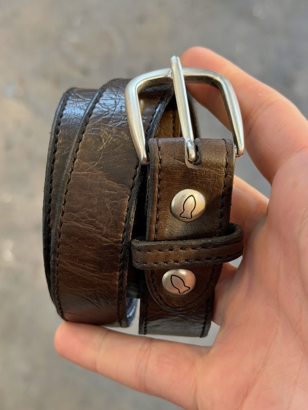 Campomaggi Leather Belt in Grigio
